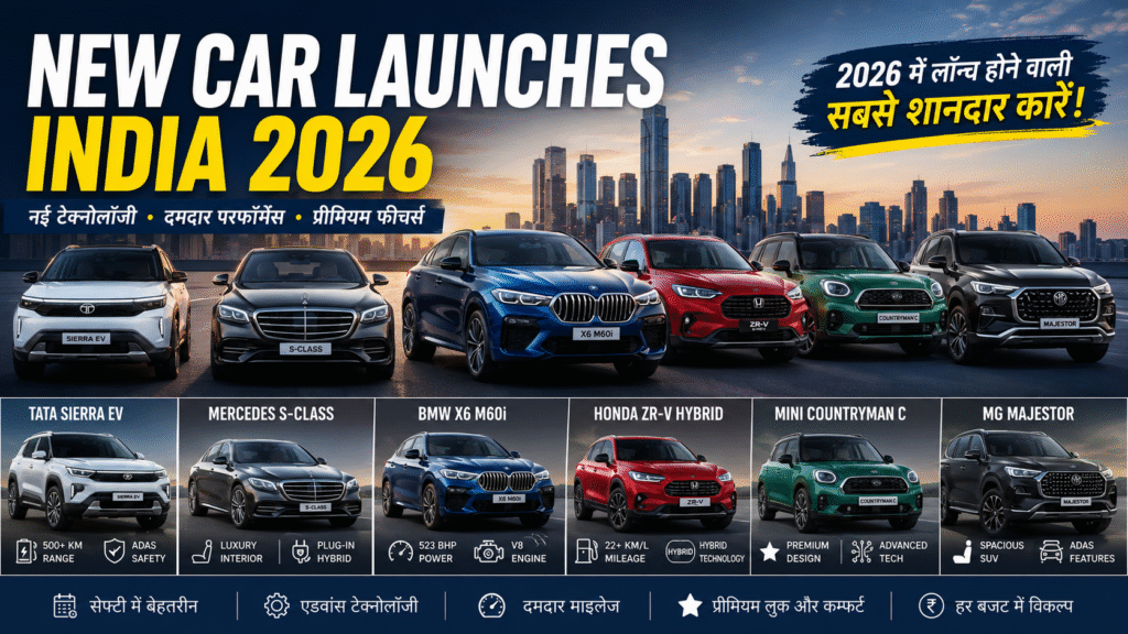 New Car Launches India 2026
